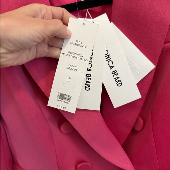 Veronica Beard Miller Dickey Blazer in color Hibiscus - Picture 13 of 16